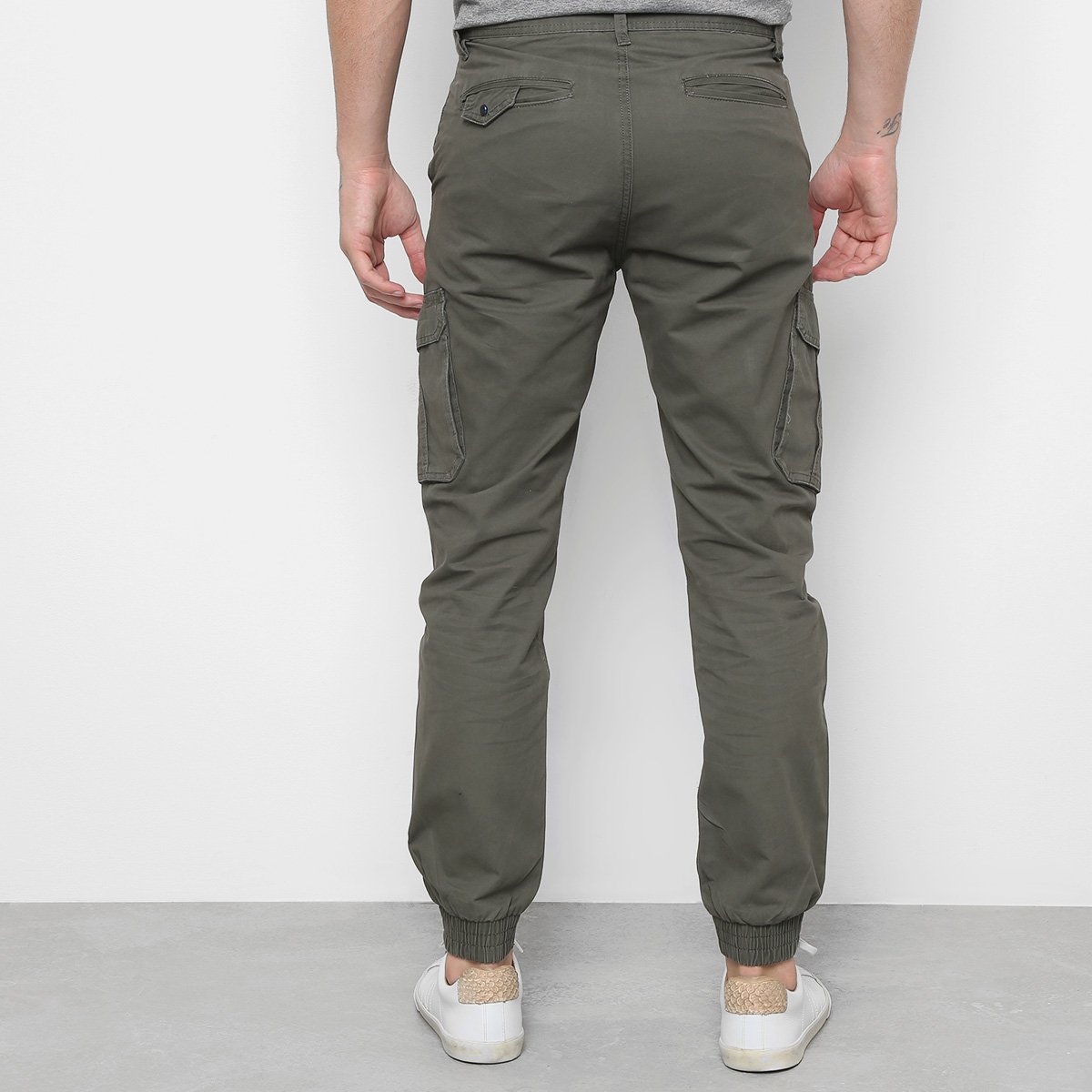 calça sarja watkins & krown cargo jogger masculina